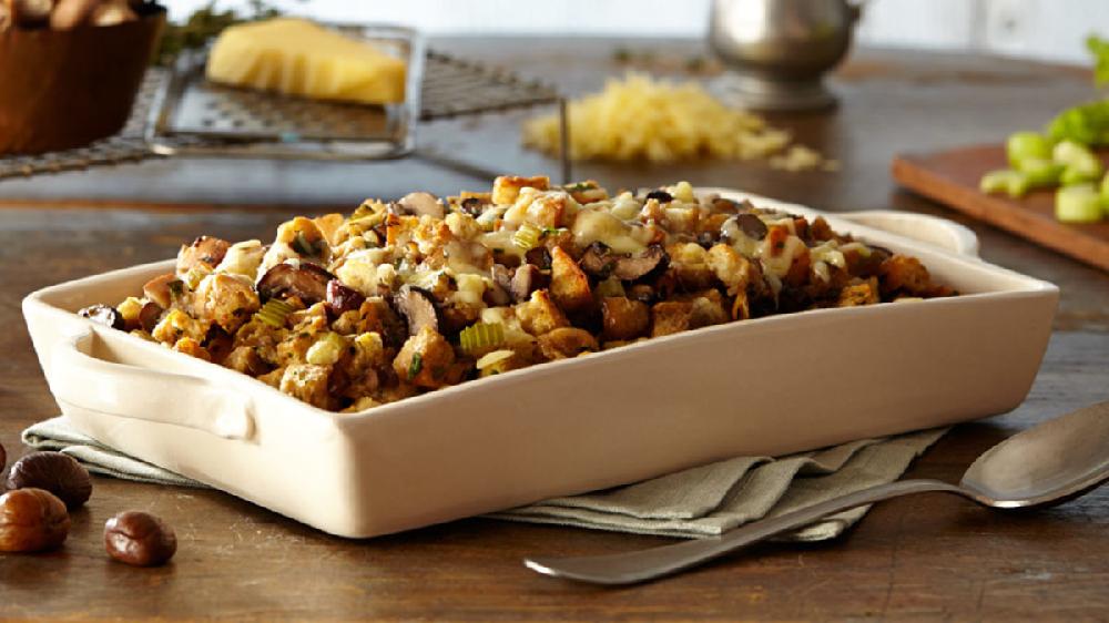 betty crocker Vegetarian Ciabatta Stuffing with Mushrooms and Chestnuts