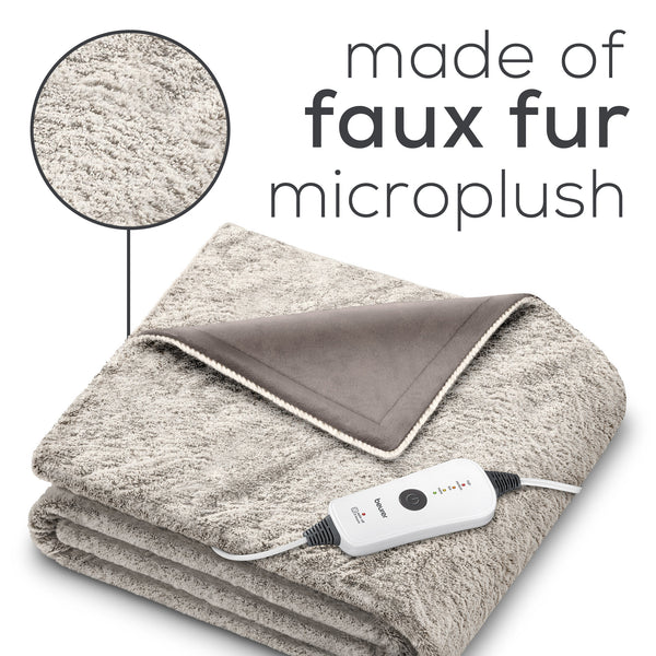 Beurer Nordic Lux Faux Fur Heated Electric Blanket HD71N