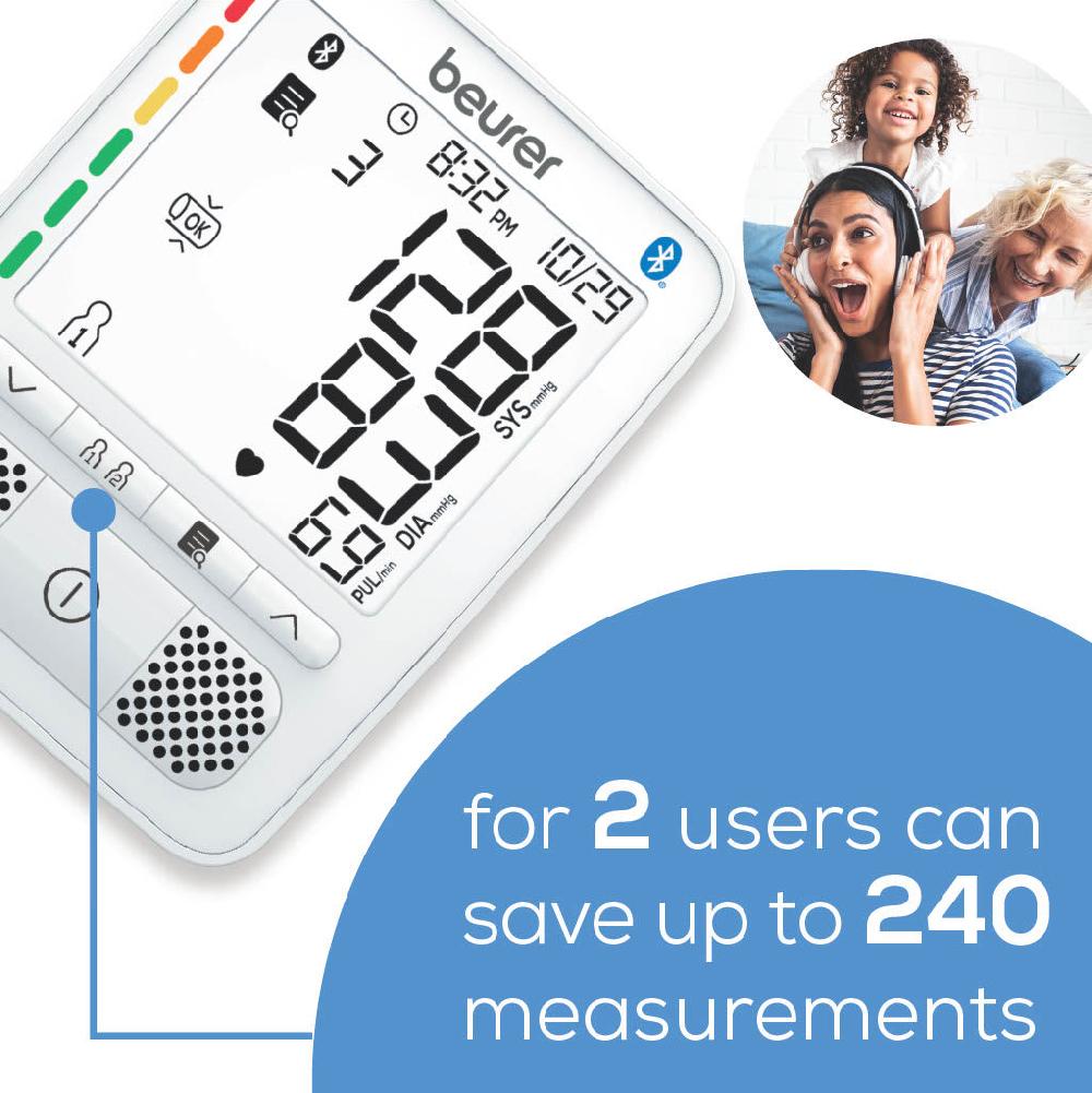 Beurer Upper Arm Bluetooth Blood Pressure Monitor Premium 800