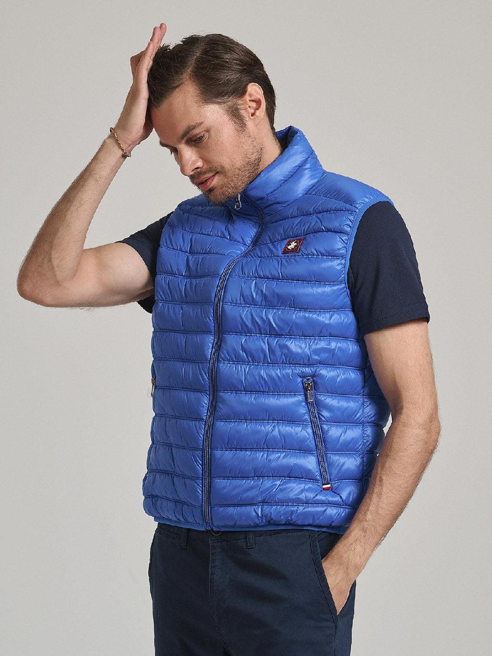 beverly hills polo club BADGE LOGO GILET IMPERIAL BLUE