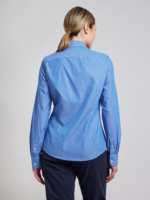 Beverly Hills Polo Club BENGAL STRIPE COTTON POPLIN SHIRT LIGHT BLUE