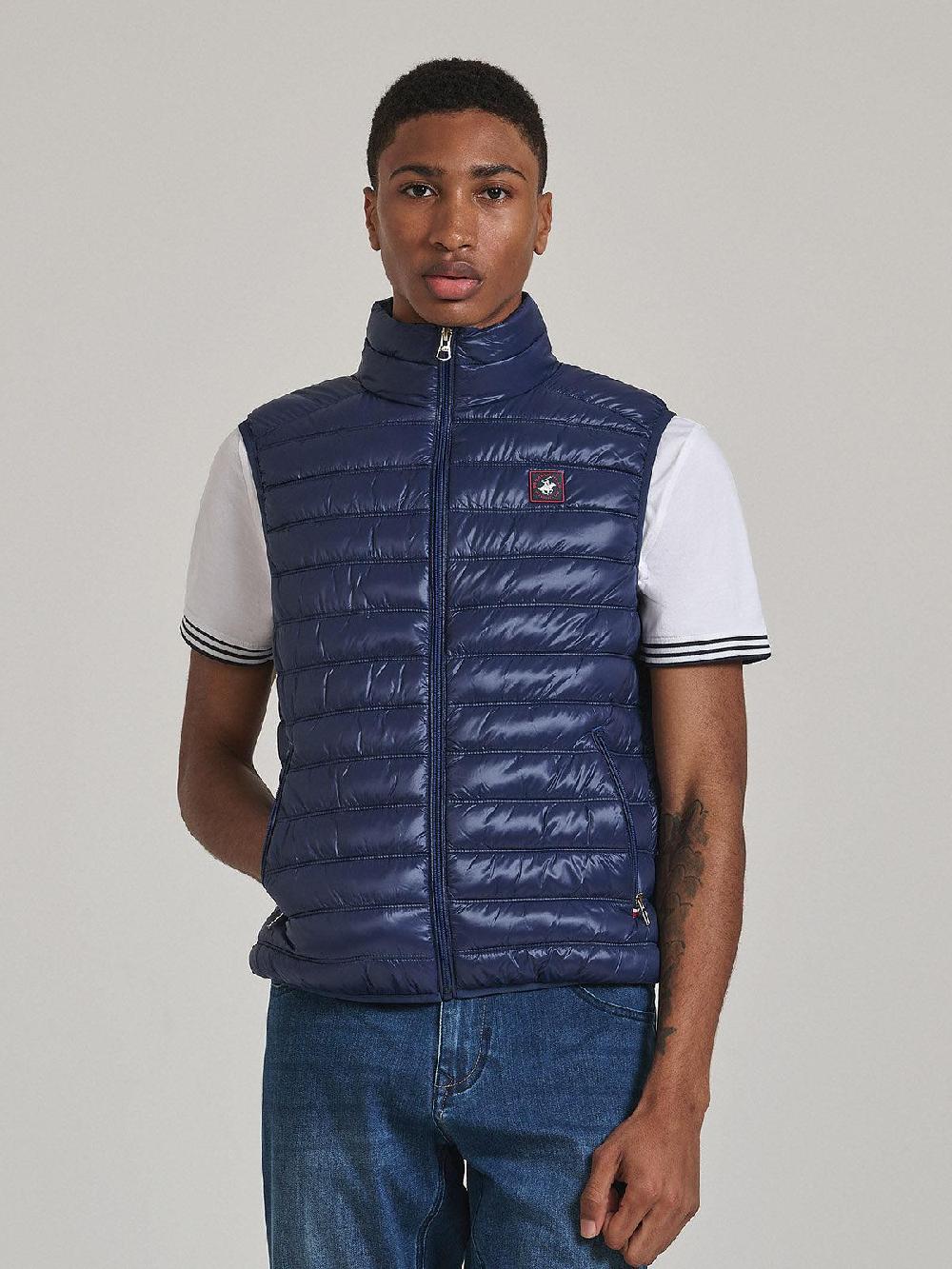 beverly hills polo club BADGE LOGO GILET DARK NAVY