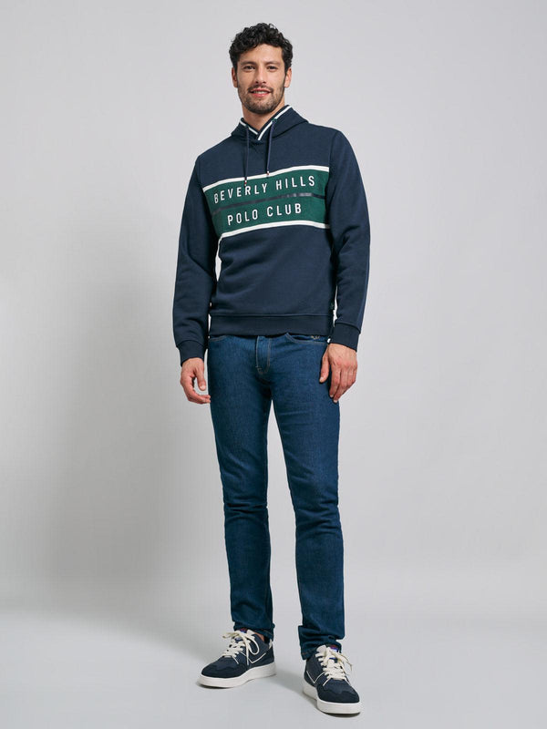 Beverly Hills Polo Club BLOCK CONTRAST HOODIE NAVY