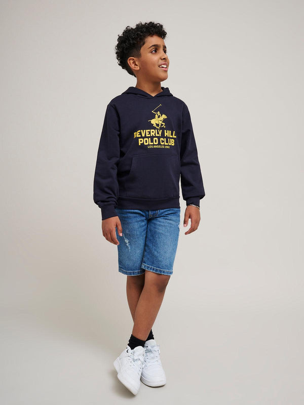 Beverly Hills Polo Club BLOCK LOGO HOODIE NAVY