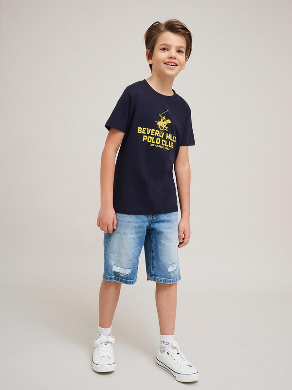 Beverly Hills Polo Club BLOCK LOGO T-SHIRT NAVY