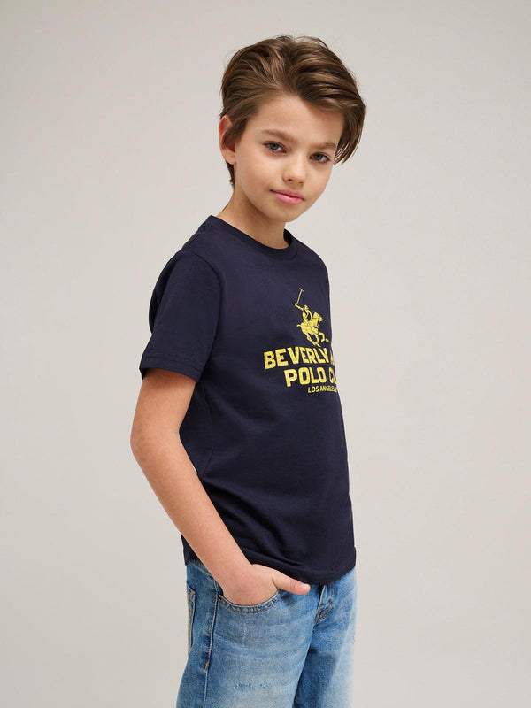 Beverly Hills Polo Club BLOCK LOGO T-SHIRT NAVY