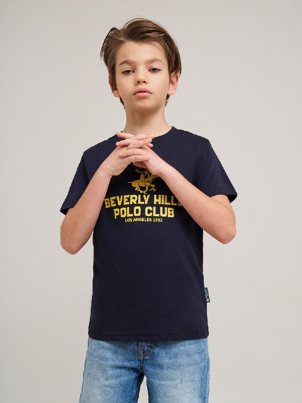 beverly hills polo club BLOCK LOGO T-SHIRT NAVY