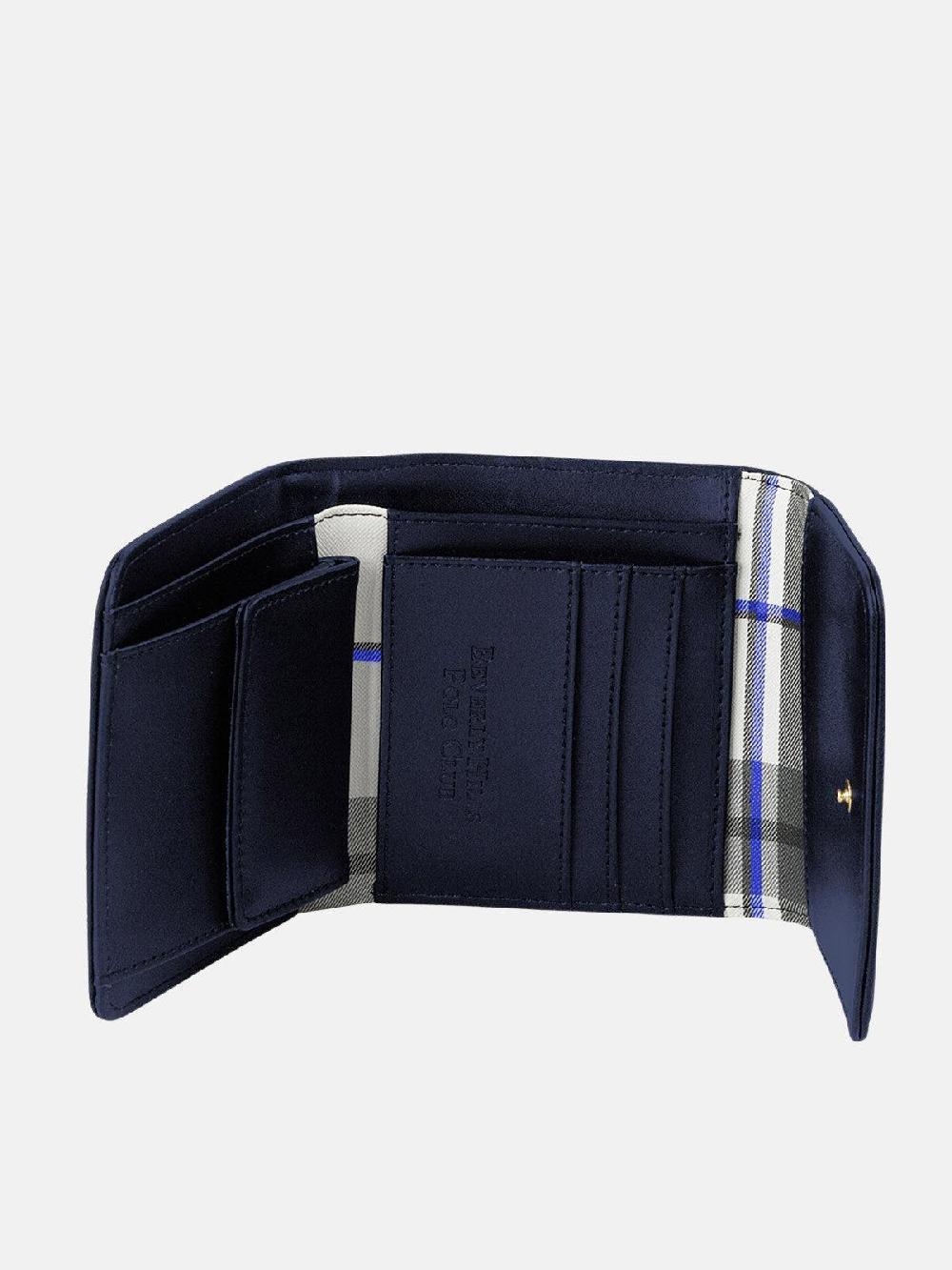 beverly hills polo club CHECK CONTRAST WALLET BLUE