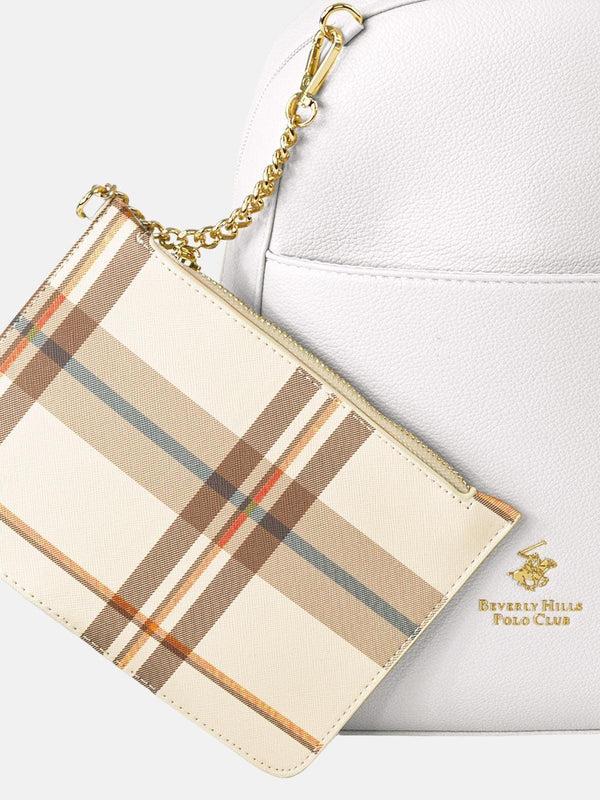 Beverly Hills Polo Club CHECK PURSE PACK WHITE