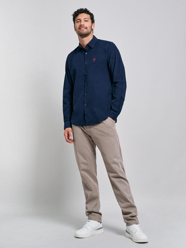 Beverly Hills Polo Club CORDUROY SHIRT NIGHT BLUE