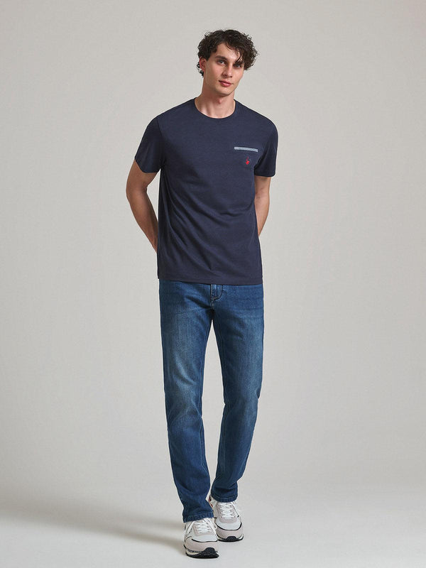 Beverly Hills Polo Club FALSE POCKET T-SHIRT NAVY