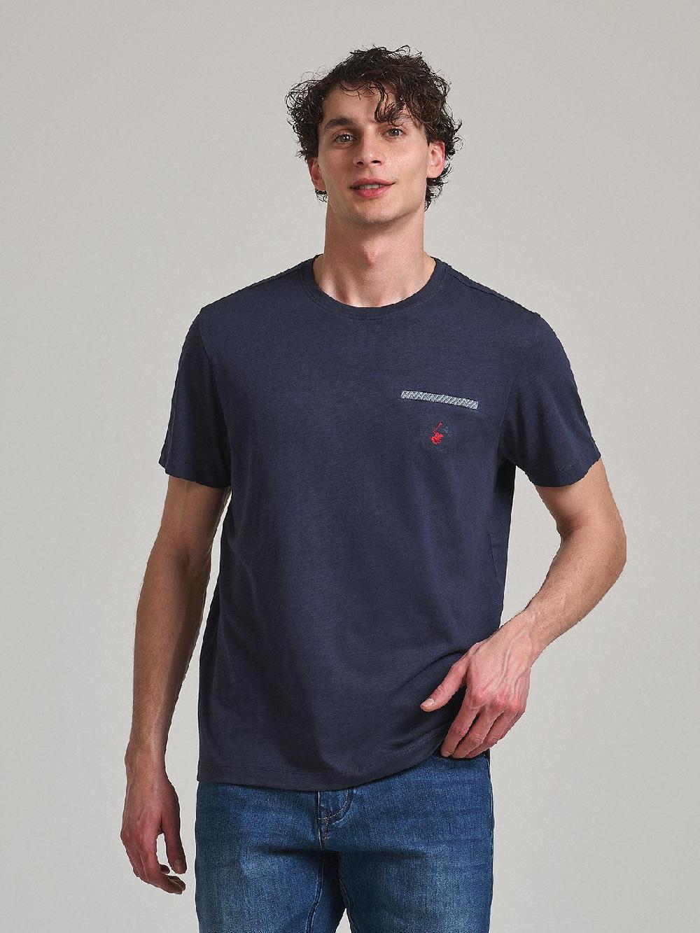 beverly hills polo club FALSE POCKET T-SHIRT NAVY