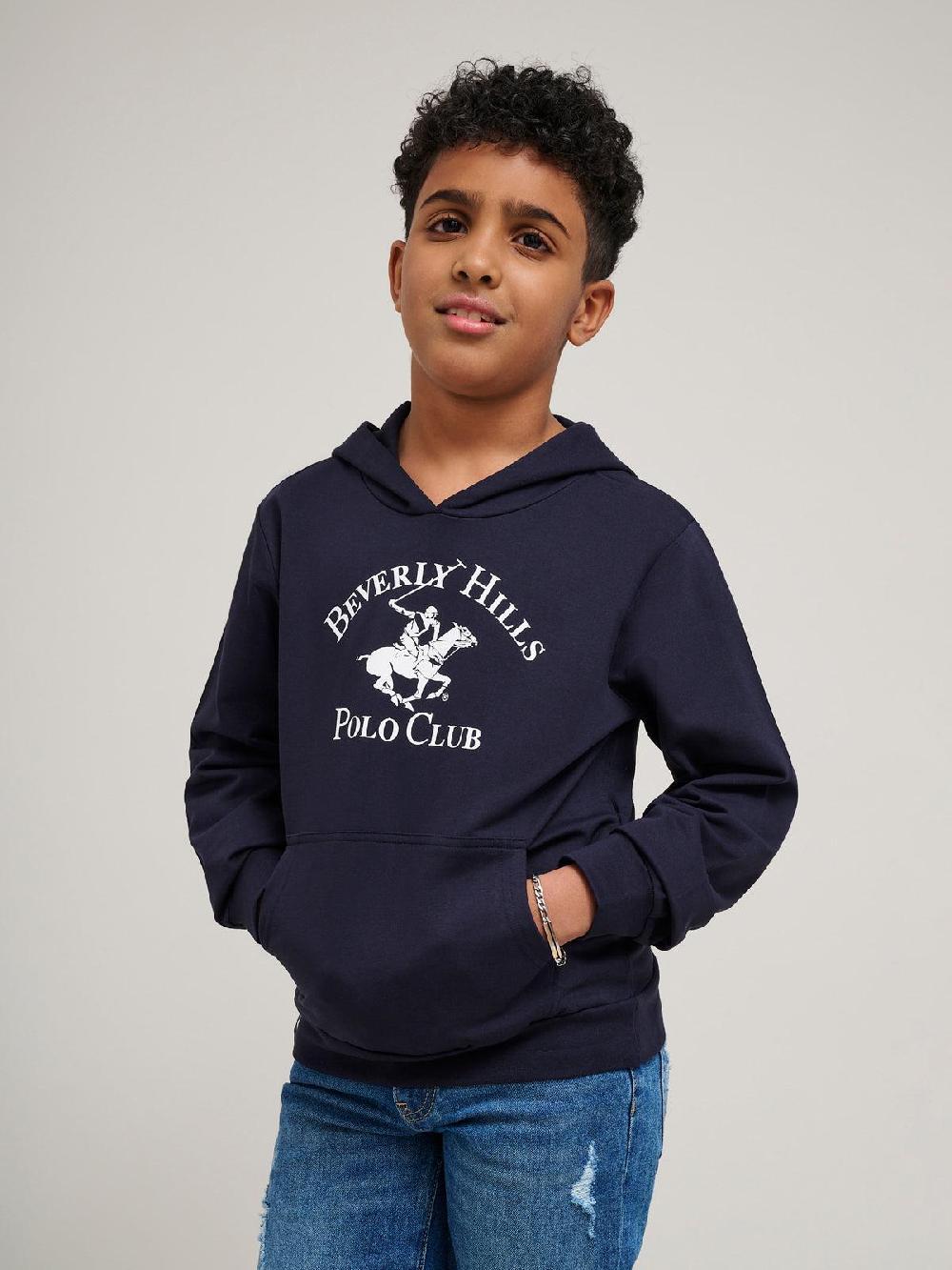 beverly hills polo club ICON POLO PONY HOODIE NAVY