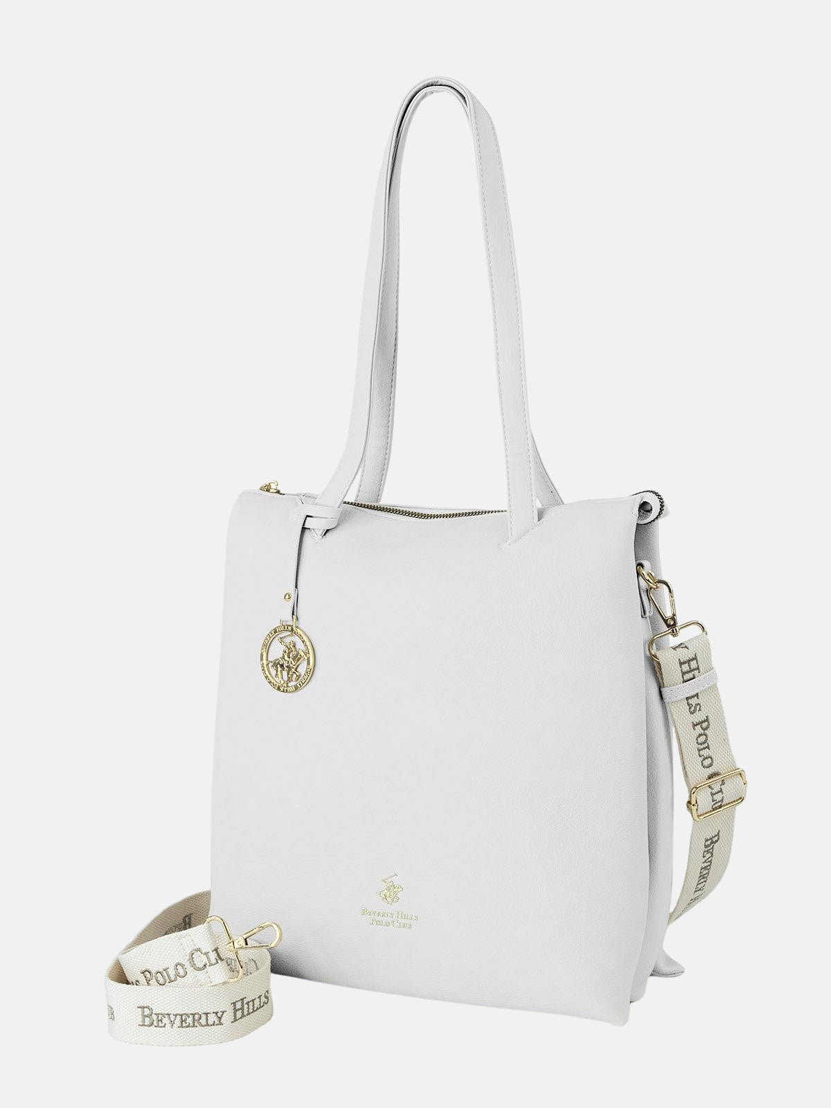 beverly hills polo club PENDANT TOTE BAG WHITE