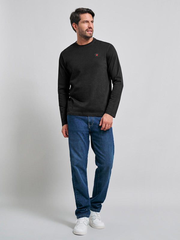 Beverly Hills Polo Club POLO PONY LS T-SHIRT BLACK