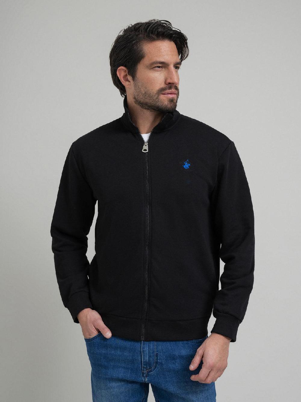 beverly hills polo club POLO PONY ZIP SWEAT BLACK