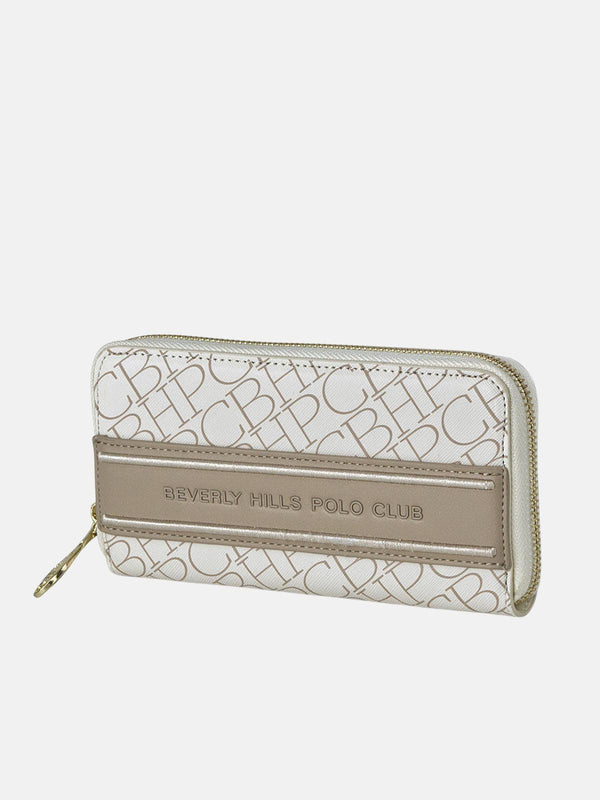 Beverly Hills Polo Club REPEAT ZIP PURSE BEIGE