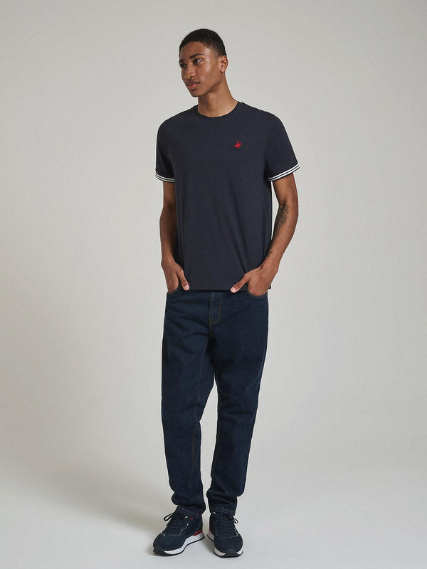 Beverly Hills Polo Club TIPPED SLEEVE T-SHIRT NAVY