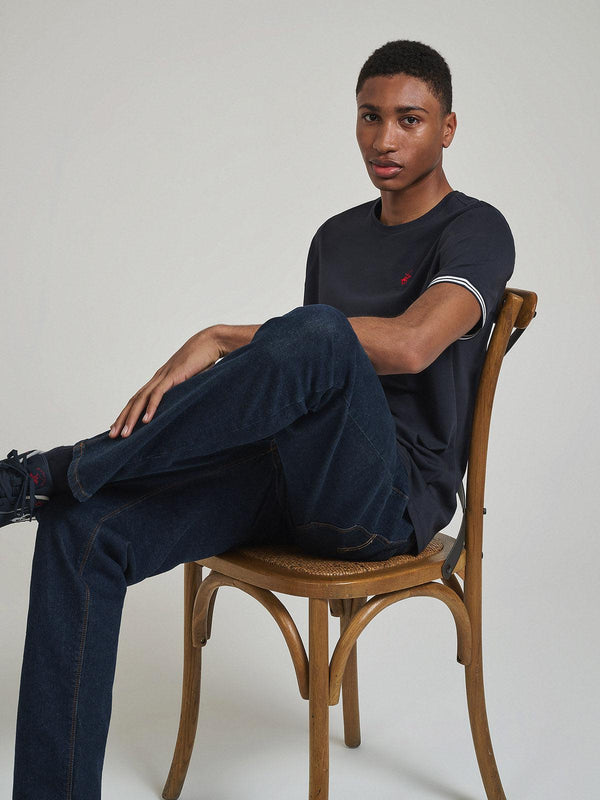 Beverly Hills Polo Club TIPPED SLEEVE T-SHIRT NAVY