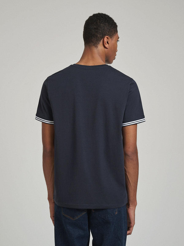 Beverly Hills Polo Club TIPPED SLEEVE T-SHIRT NAVY