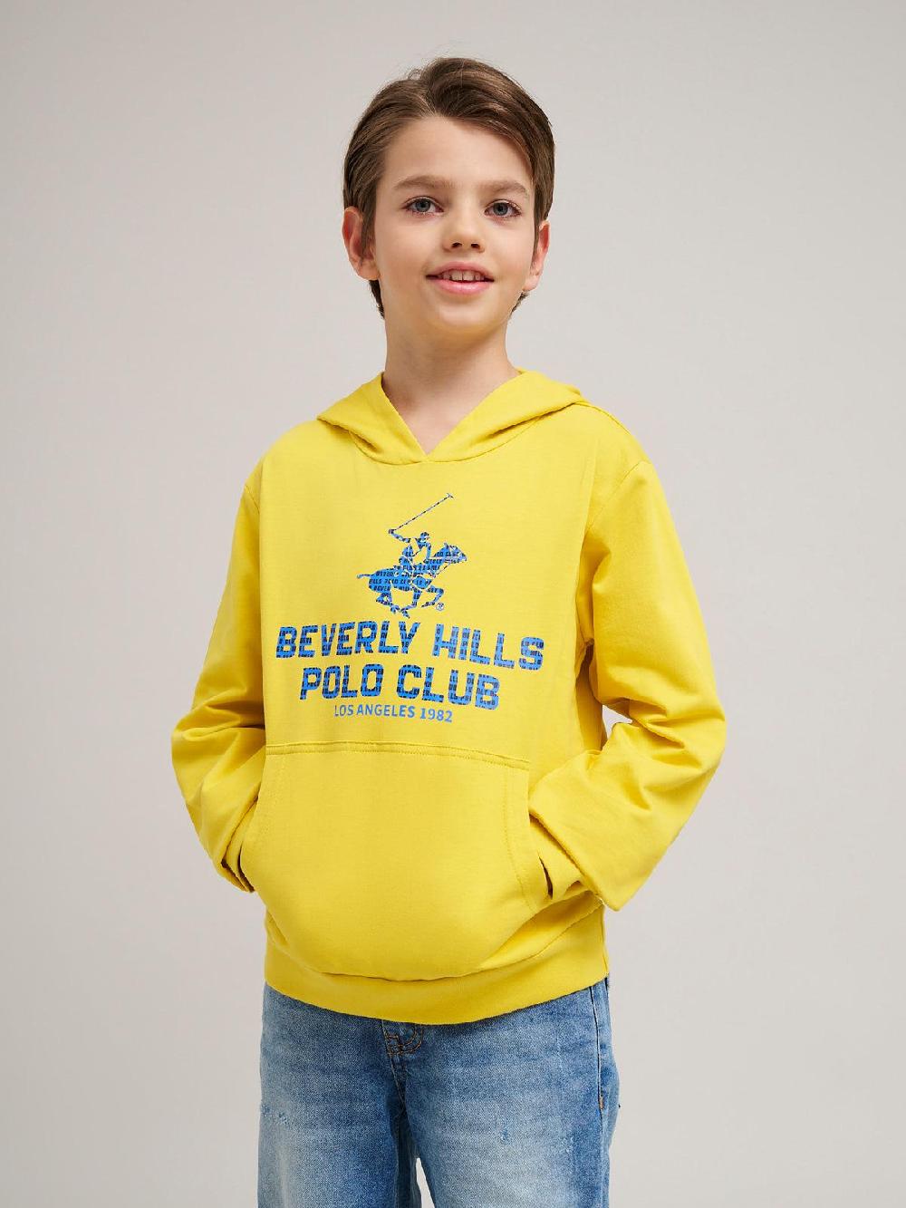 beverly hills polo club BLOCK LOGO HOODIE SUNBURST YELLOW