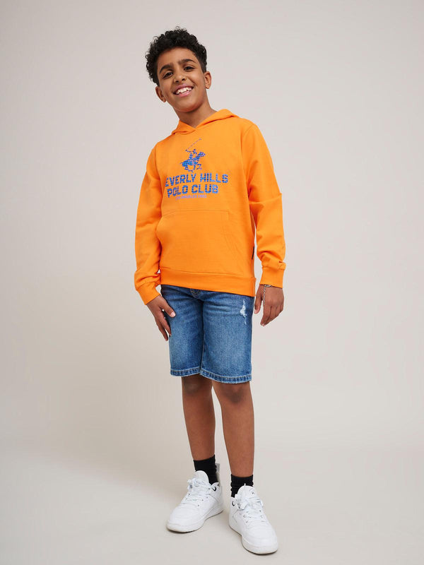 Beverly Hills Polo Club BLOCK LOGO HOODIE TANGERINE ORANGE