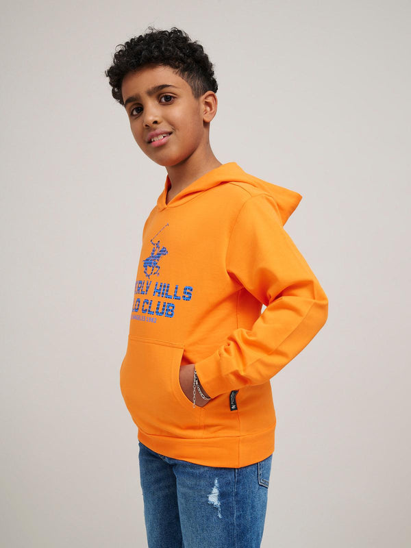 Beverly Hills Polo Club BLOCK LOGO HOODIE TANGERINE ORANGE
