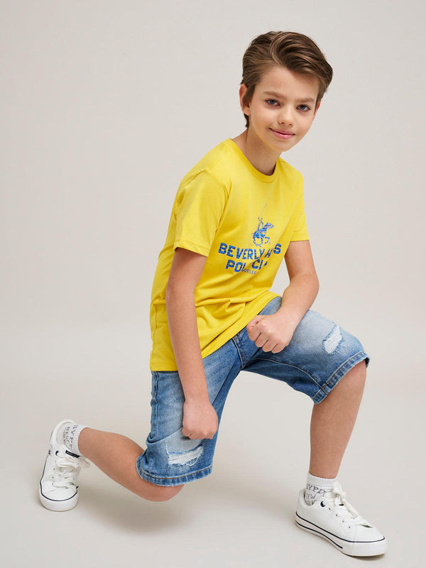 Beverly Hills Polo Club BLOCK LOGO T-SHIRT SUNBURST YELLOW