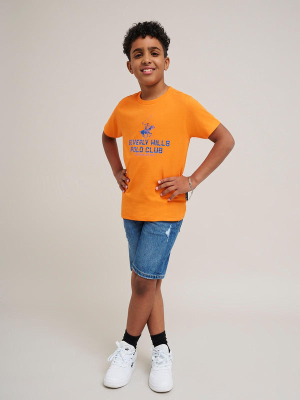 Beverly Hills Polo Club BLOCK LOGO T-SHIRT TANGERINE ORANGE
