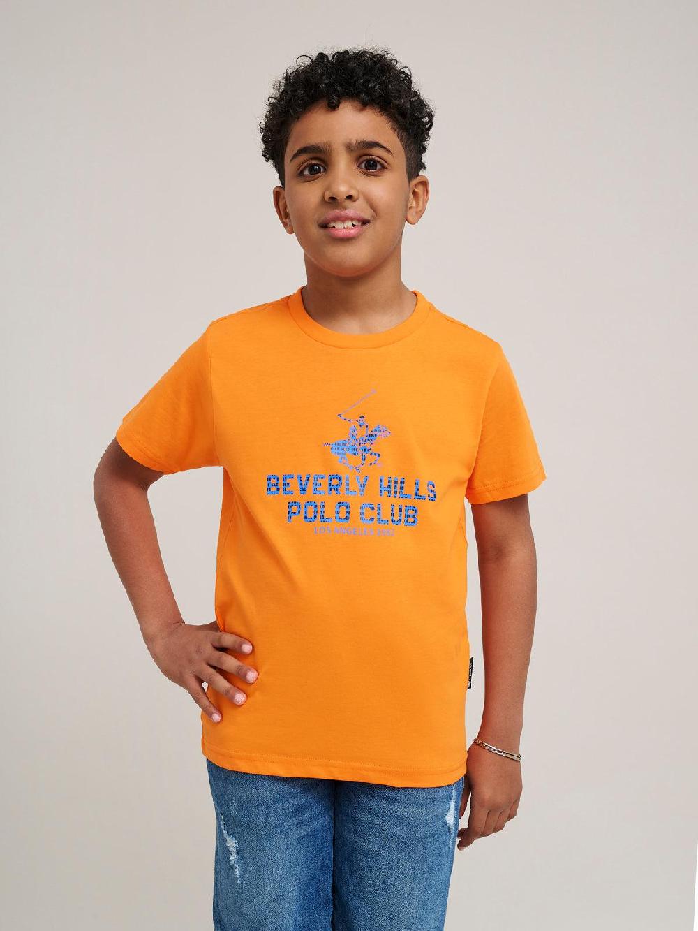 beverly hills polo club BLOCK LOGO T-SHIRT TANGERINE ORANGE