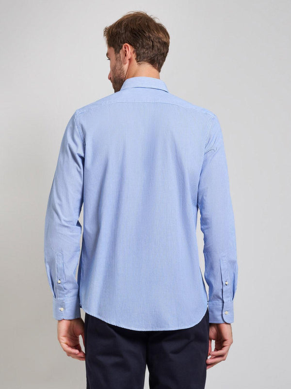 Beverly Hills Polo Club BUTTON DOWN BENGAL STRIPE OXFORD SHIRT LIGHT BLUE