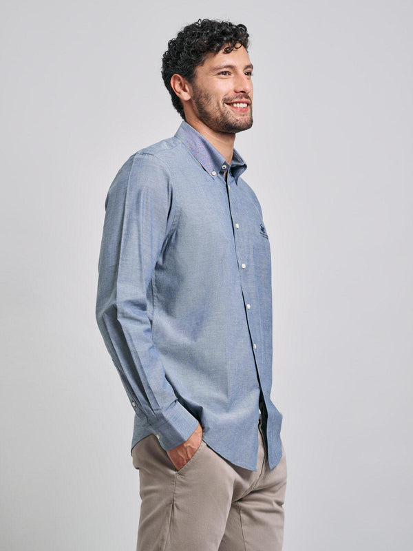 Beverly Hills Polo Club BUTTON DOWN DENIM SHIRT DARK WASH