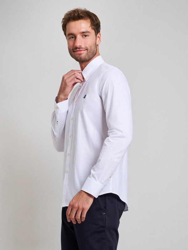 Beverly Hills Polo Club BUTTON DOWN OXFORD SHIRT GHOST WHITE