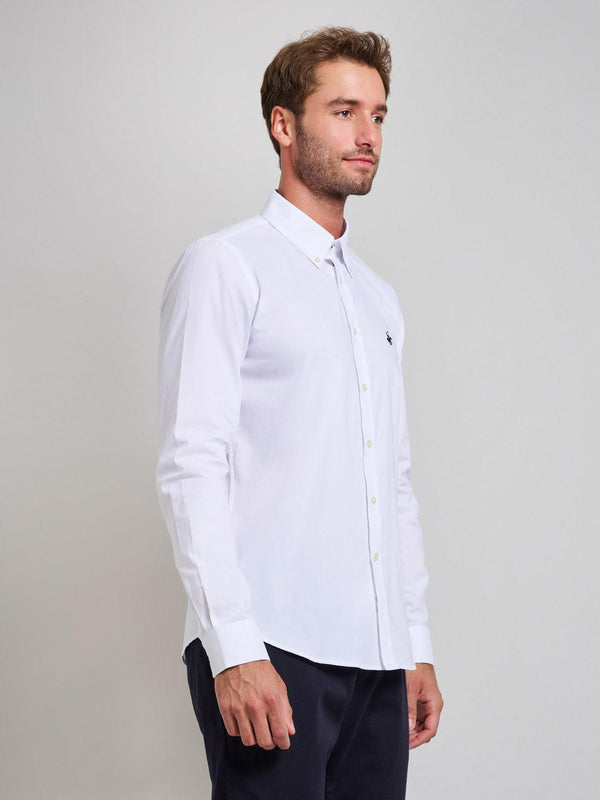 Beverly Hills Polo Club BUTTON DOWN OXFORD SHIRT GHOST WHITE