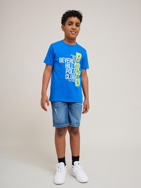 Beverly Hills Polo Club CALIFORNIA BLOCK PRINT T-SHIRT ROYAL