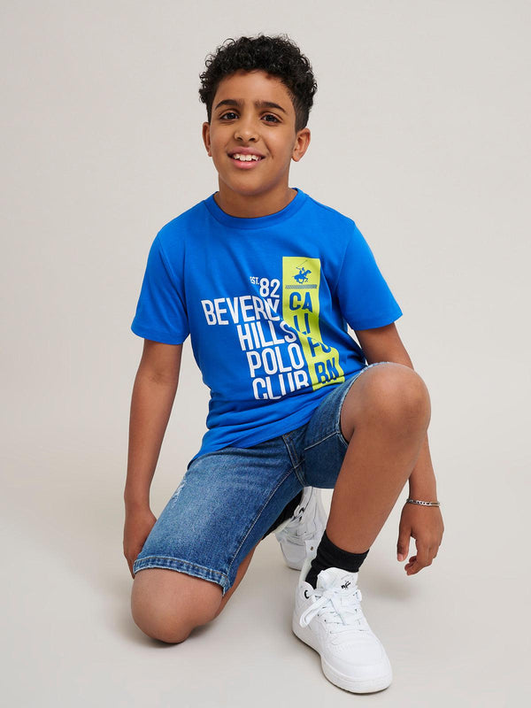 Beverly Hills Polo Club CALIFORNIA BLOCK PRINT T-SHIRT ROYAL