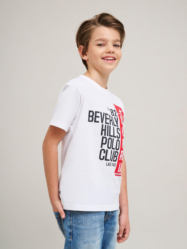 Beverly Hills Polo Club CALIFORNIA BLOCK PRINT T-SHIRT WHITE