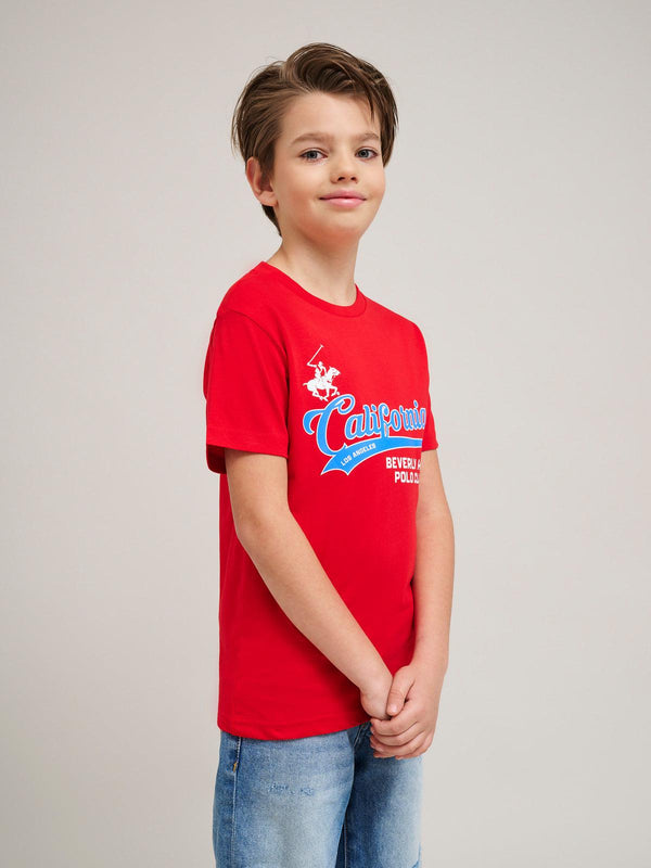 Beverly Hills Polo Club CALIFORNIA SCRIPT LOGO T-SHIRT RED