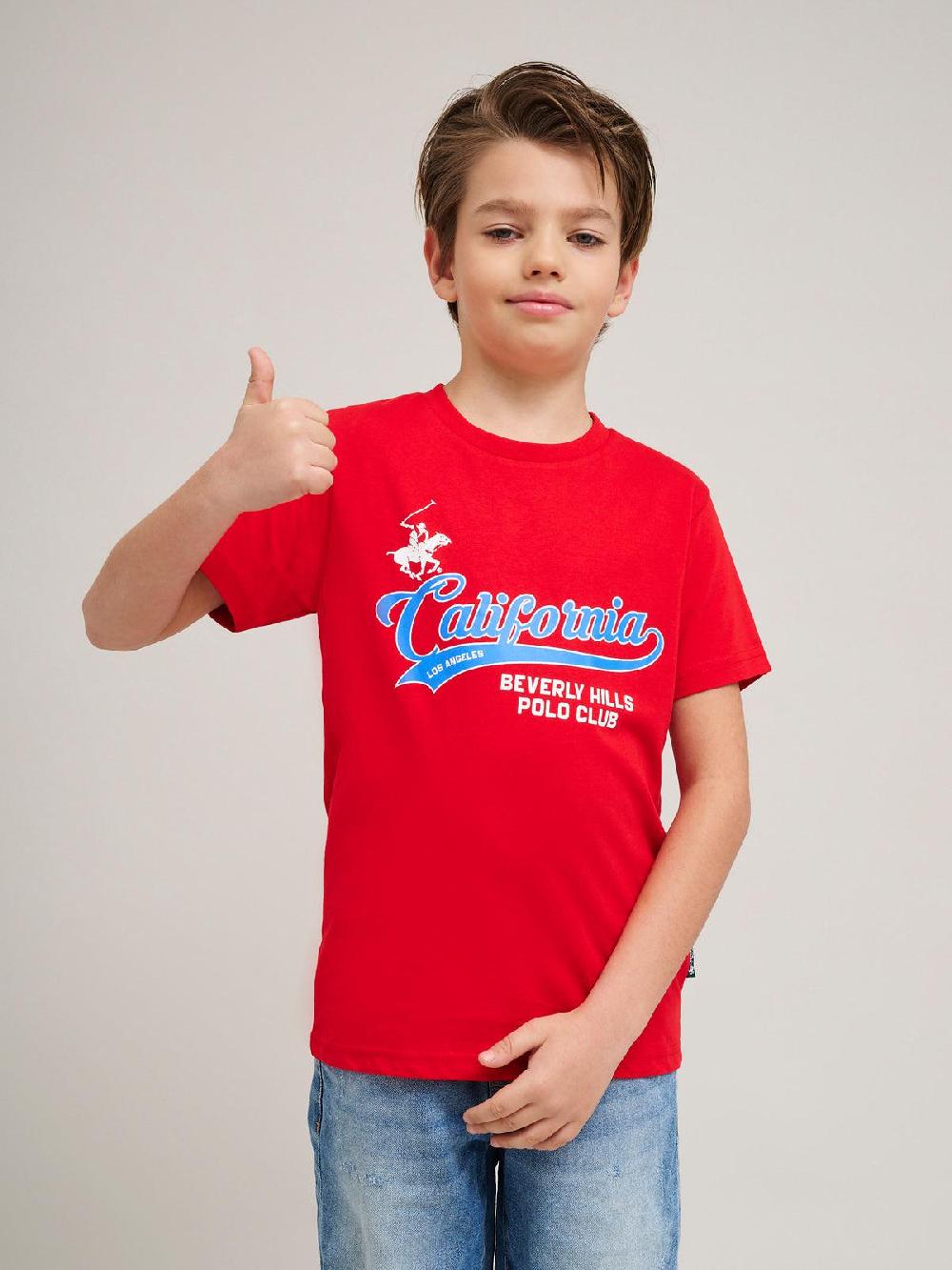 beverly hills polo club CALIFORNIA SCRIPT LOGO T-SHIRT RED