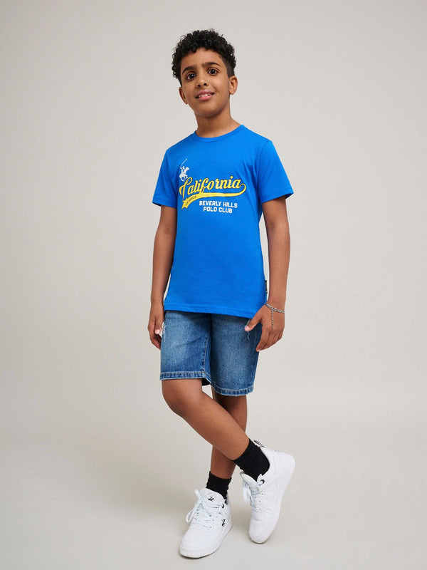 Beverly Hills Polo Club CALIFORNIA SCRIPT LOGO T-SHIRT ROYAL