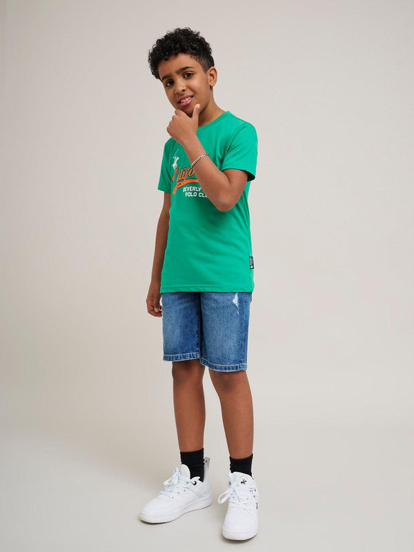 Beverly Hills Polo Club CALIFORNIA SCRIPT LOGO T-SHIRT SEA FOAM GREEN
