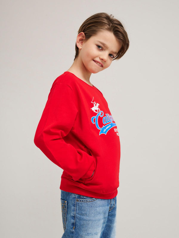 Beverly Hills Polo Club CALIFORNIA SCRIPT SWEATSHIRT RED