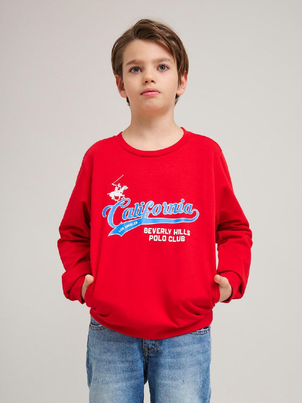 beverly hills polo club CALIFORNIA SCRIPT SWEATSHIRT RED