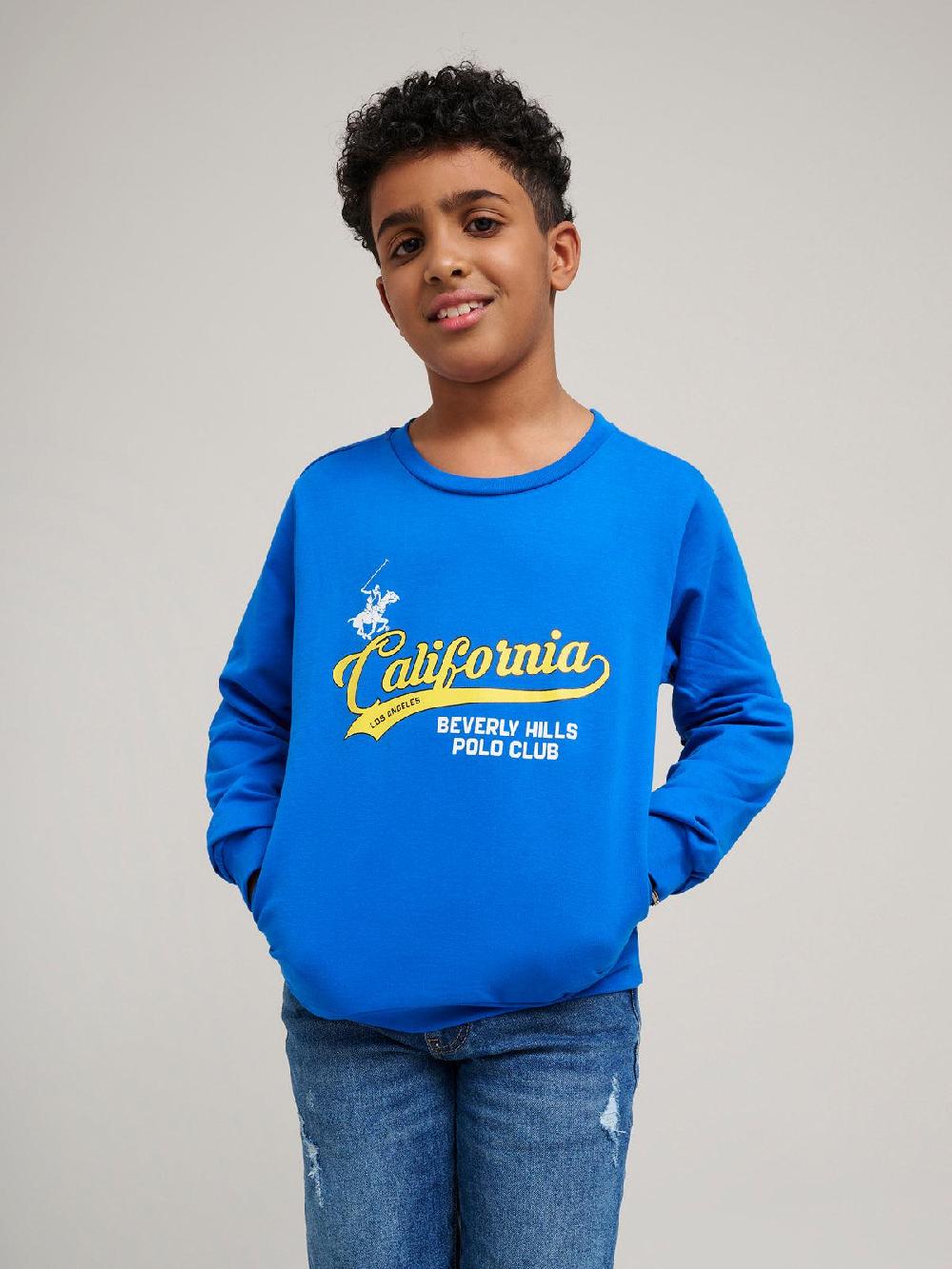 beverly hills polo club CALIFORNIA SCRIPT SWEATSHIRT ROYAL