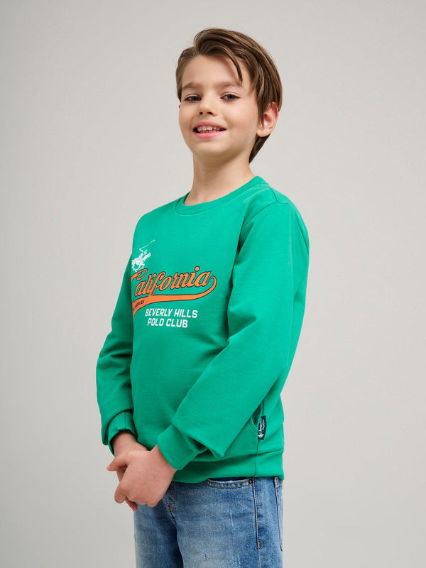 Beverly Hills Polo Club CALIFORNIA SCRIPT SWEATSHIRT SEA FOAM GREEN