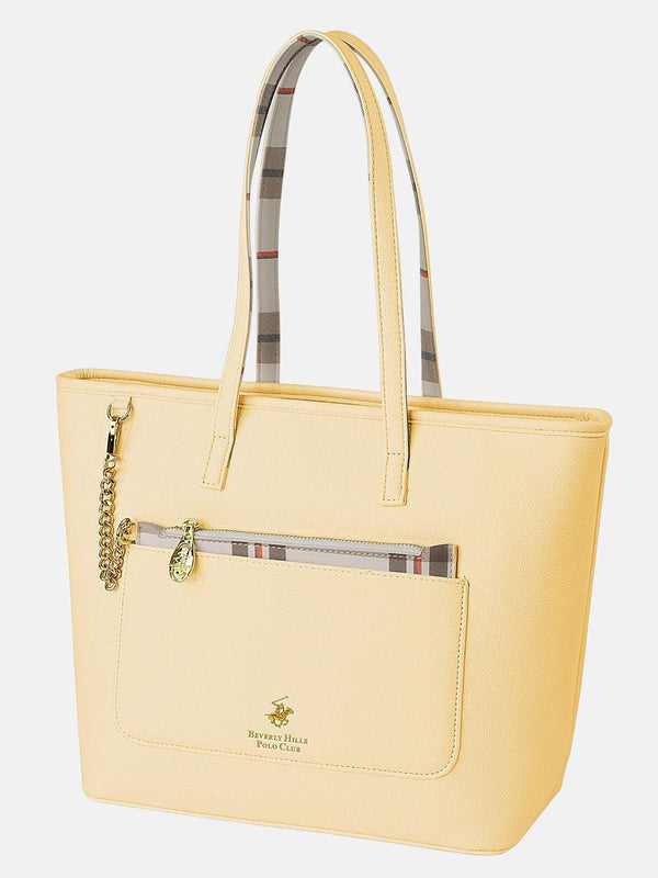 Beverly Hills Polo Club CHECK PURSE MINI TOTE YELLOW