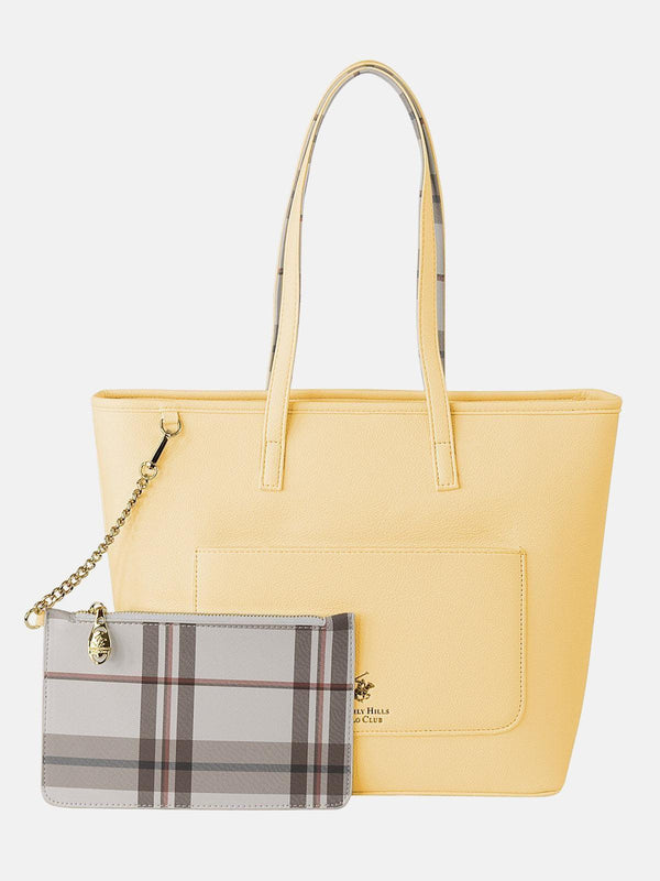 Beverly Hills Polo Club CHECK PURSE MINI TOTE YELLOW