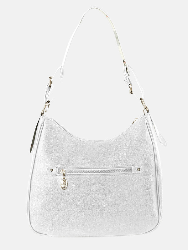 Beverly Hills Polo Club CHECK PURSE SHOULDER BAG WHITE