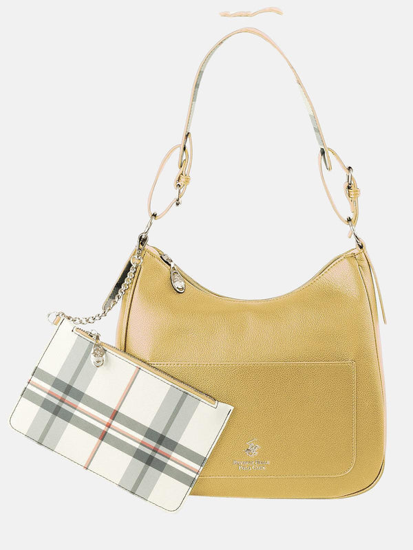 Beverly Hills Polo Club CHECK PURSE SHOULDER BAG YELLOW