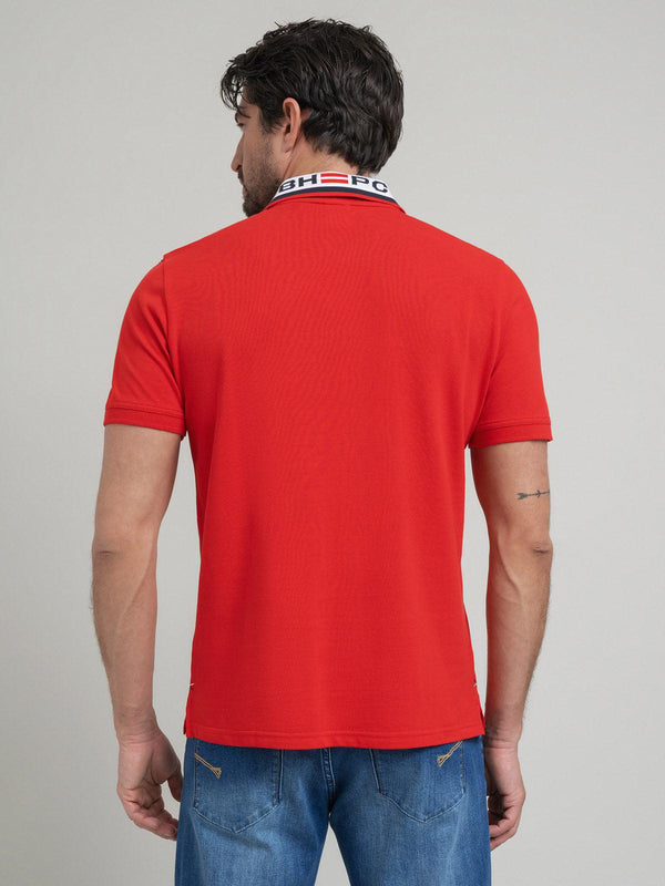 Beverly Hills Polo Club COLLAR STRIPE POLO SHIRT RED